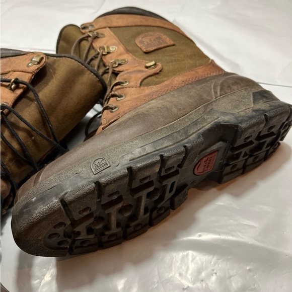 SOREL Kaufman BROWN Olive BOOTS Gore-Tex Waterproof Insulated Heavy Treads Sz 9 - Picture 13 of 13